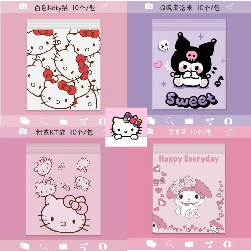 

hello kitty sanrio trash bags my melody car trash bags kuromi self-adhesive car disposable cartoon sticky desktop garbage