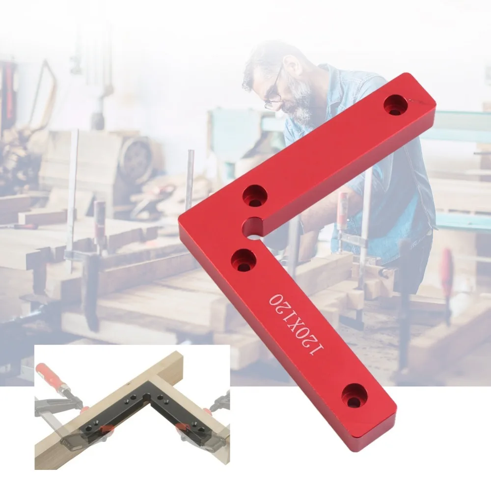 2PCS Aluminium Alloy Right Angle Corner Clamp L Shape 90 Degree Positioning Squares Easy to Handle Red Corner Clamping Square