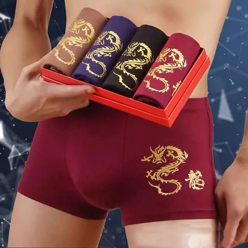 4Pcs/lot Men Underwear Boxer  Shorts Male Underpants Ice Silk Soft Men\'s Sexy Set  Breathable Panties Comfortable