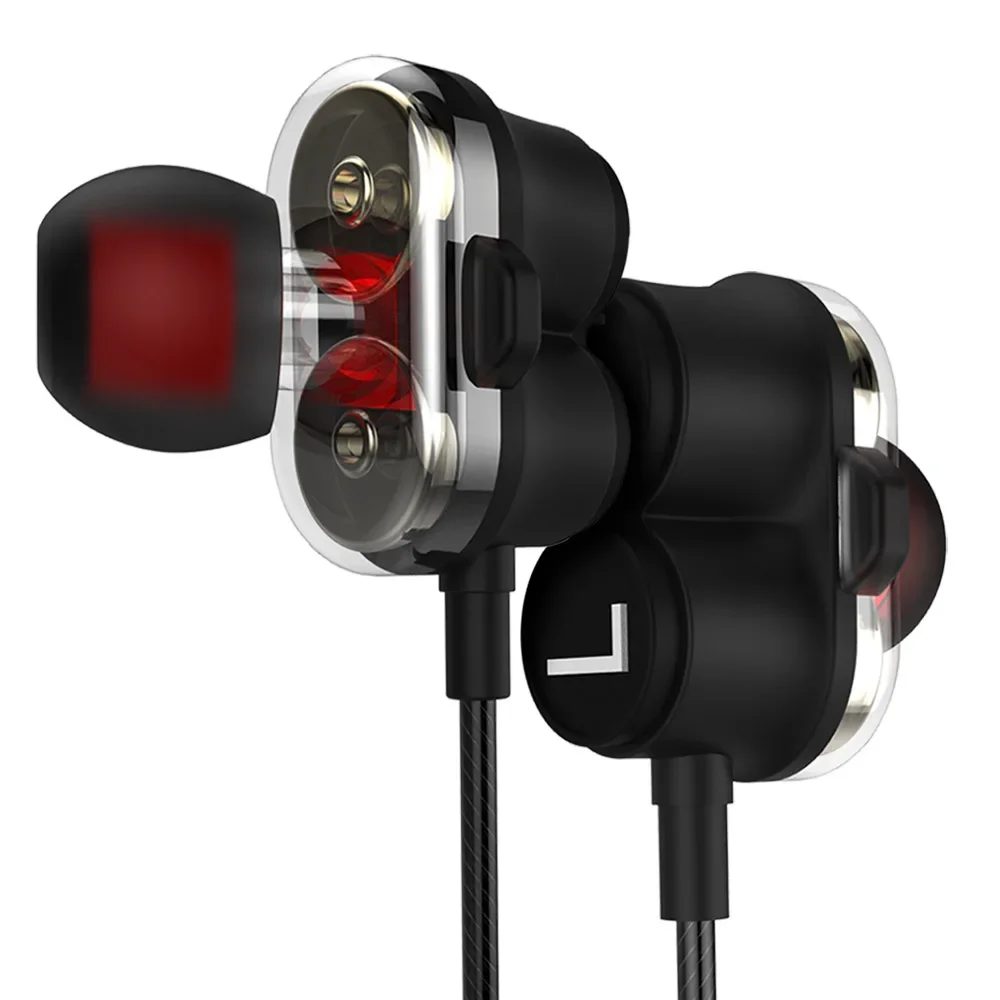 STONEGO Dual drive in-ear headphones Headphone Motion Headphone Hands-free microphone with extra stereo bass 3.5mm jack