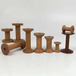 Carretes de madera Vintage, organizador de carretes DIY para cintas de coser, herramientas para manualidades de madera, carrete de alambre, suministros de costura