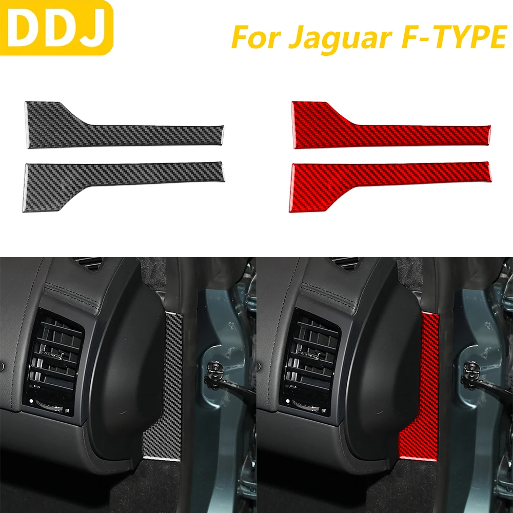 

Для Jaguar F-TYPE 2013-2024 приборная панель из углеродного волокна, боковая передняя панель, накладка, автомобильные аксессуары, наклейка для украшения интерьера