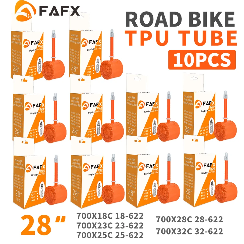 

FAFX 30g Ultralight Bicycle Inner Tube 700C 18 25 28 32 Road Bike TPU Material Tire 45/65/85 MM Length French Valve Super Light