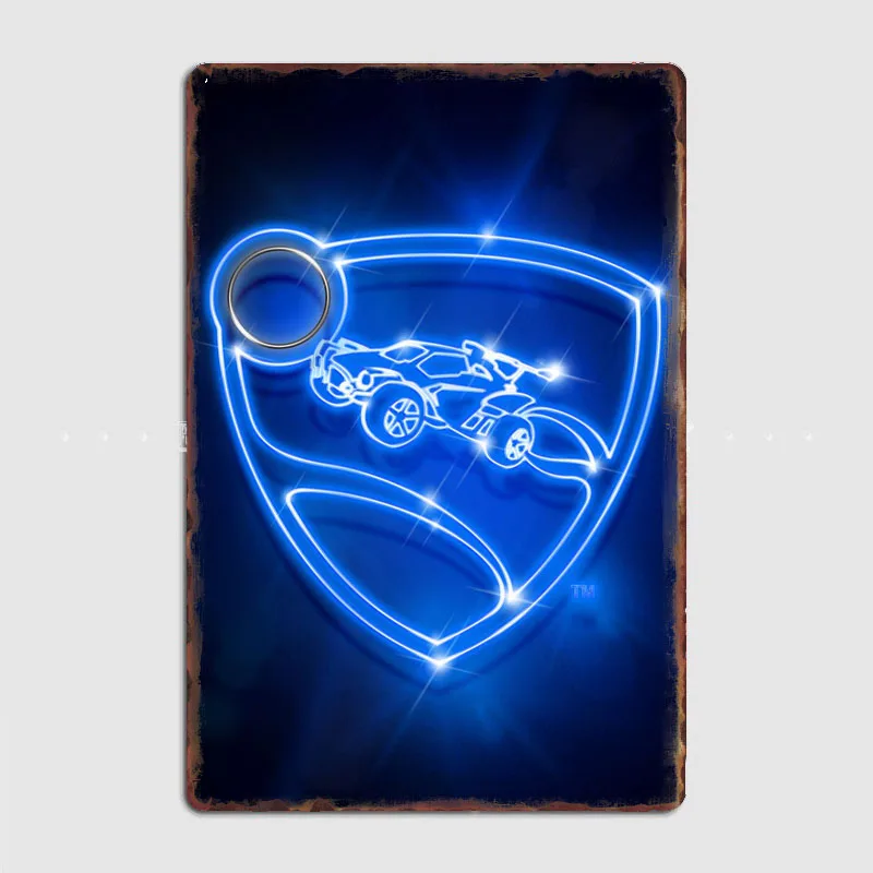 Rocket League logo Sign Vintage Retro Poster Metal Poster Sign Indoor Outdoor Room Decoration Home Decor Bar Wall Decor