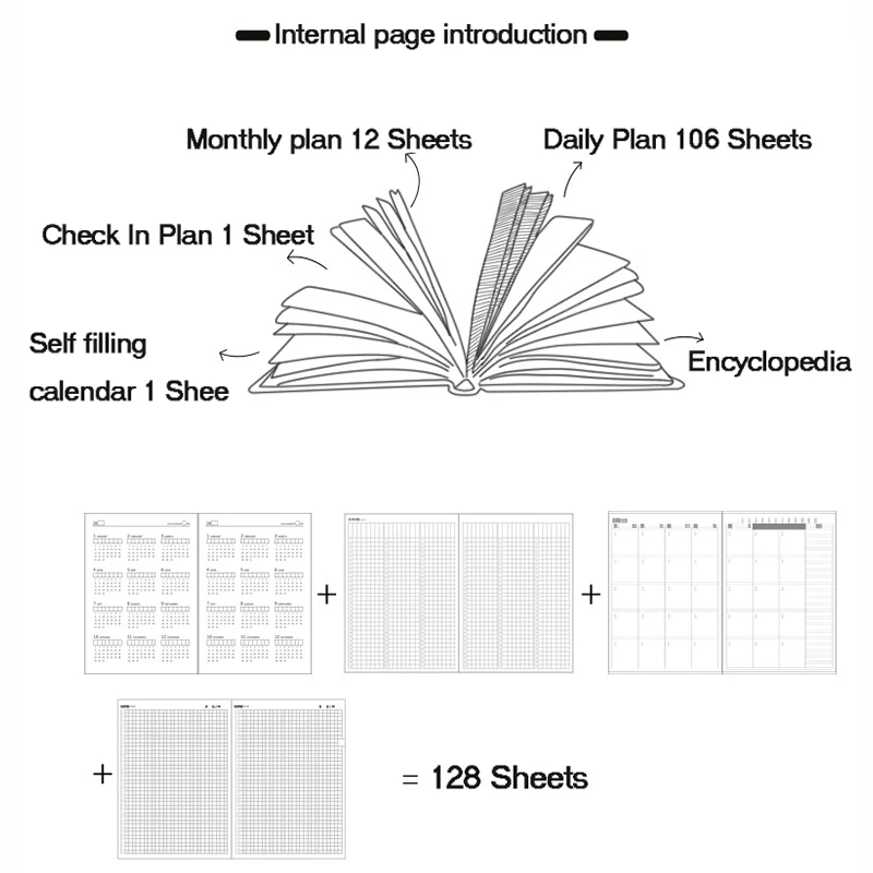 Imagem -06 - Kinbor Planejador Manual a6 Bonito Brilhante Filhote de Cachorro sem Data 128 Folhas Caderno Universidade Estética Caderno de Pelúcia Diário para Menina Adolescente