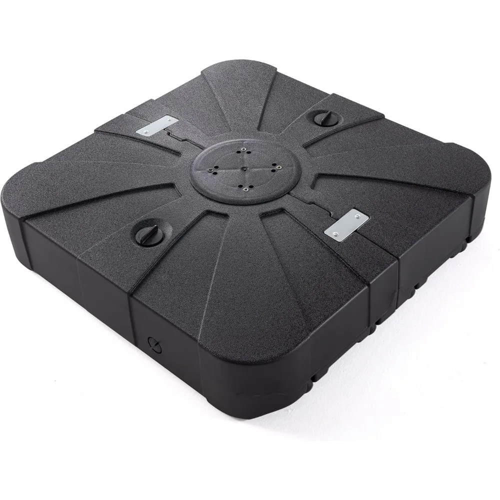 

JZAC & QZYD 34" × 34" Patio Umbrella Base with Wheels, Weighted Stand Filled with Water up to 265 lbs for Outdoor Cantilever Hea