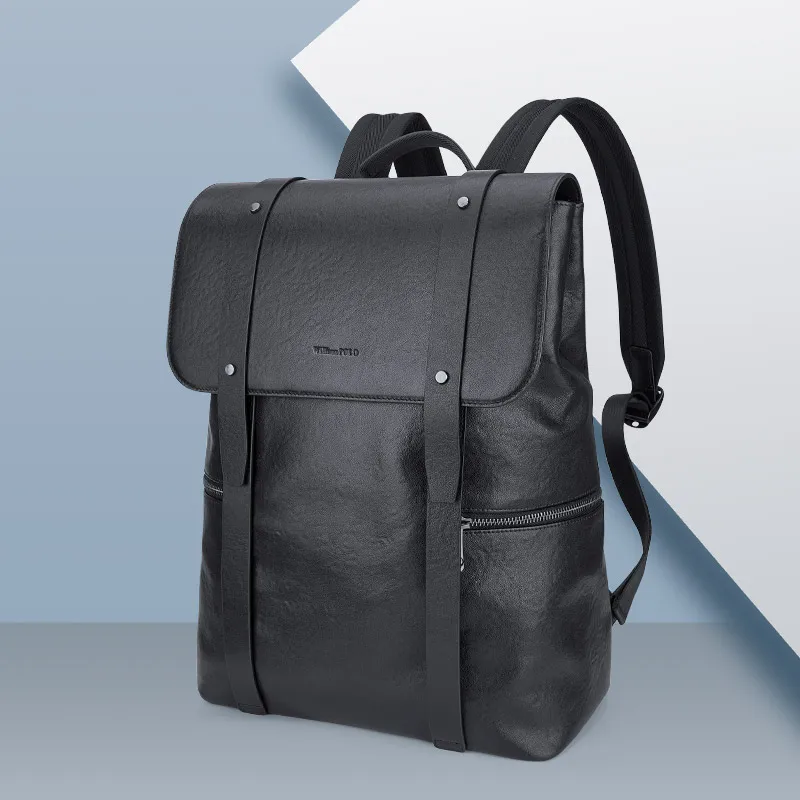 

Genuine leather men's backpack, large capacity travel backpack, leisure multifunctional computer bag