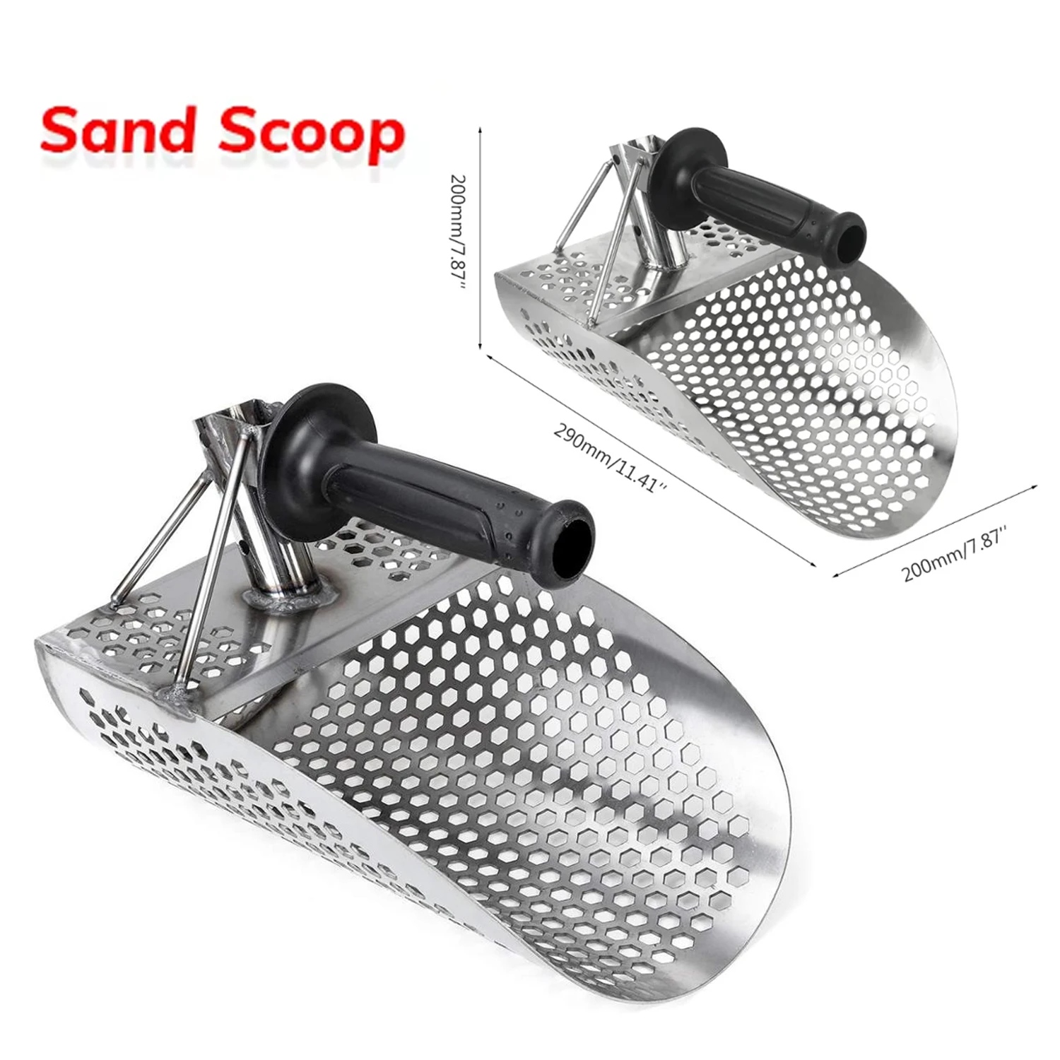 Metal Detector Hunting Stainless Steel Tool Hex Beach Sand Scoop Shovel Metal Detector Sand Scoops Treasure Detecting Newest