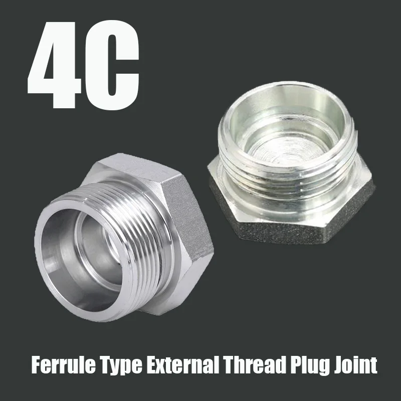 

24 Degree Cone Sealing Ferrule Type Metric External Thread Plug Carbon Steel Hydraulic Pipe Joint Oil Plug Seal Fittings