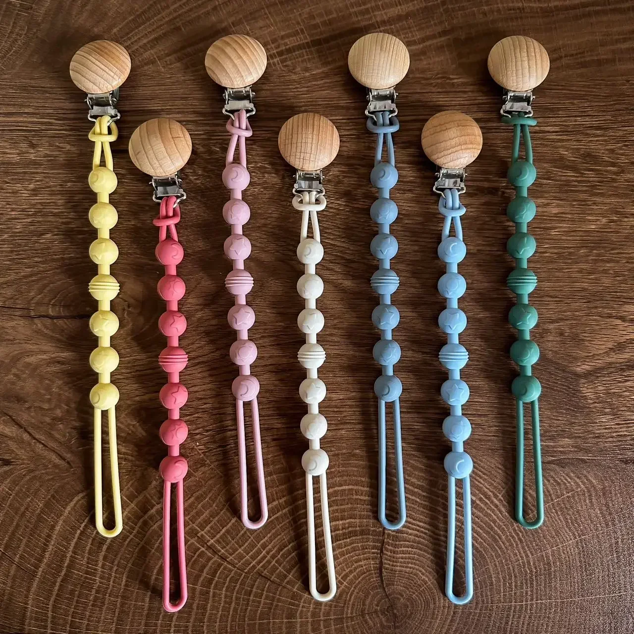 Cute Baby Pacifier Clip Food Grade Silicone Bracelet Teether Chain Anti-lost High Temperature Resistant Pacifier Chain Baby Toy
