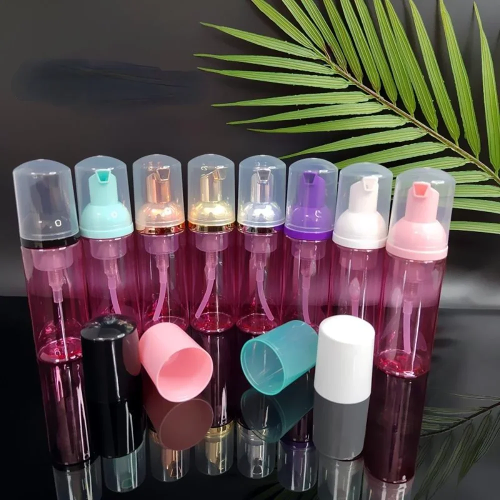 10Pcs/60ML Transparent Pink Plastic Bottle Soap Mousse Travel Portable Foam Bottle Cleaning Washing Foam Dispenser Sub-bottle