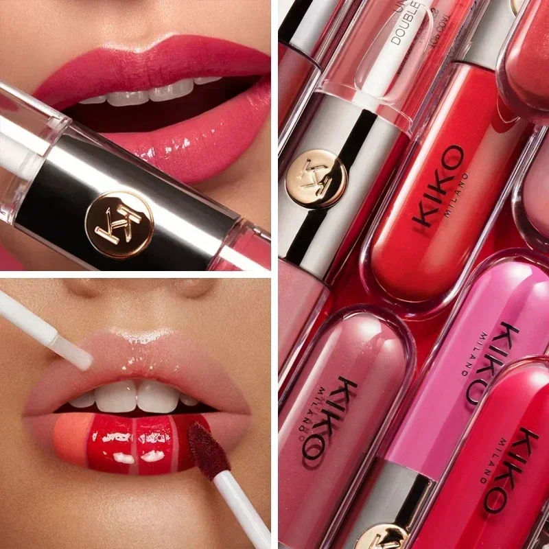 Lápiz labial de doble toque ilimitado, 5 colores, doble cabezal, no se decolora, esmalte transparente de larga duración, hidratante para el cuidado de los labios