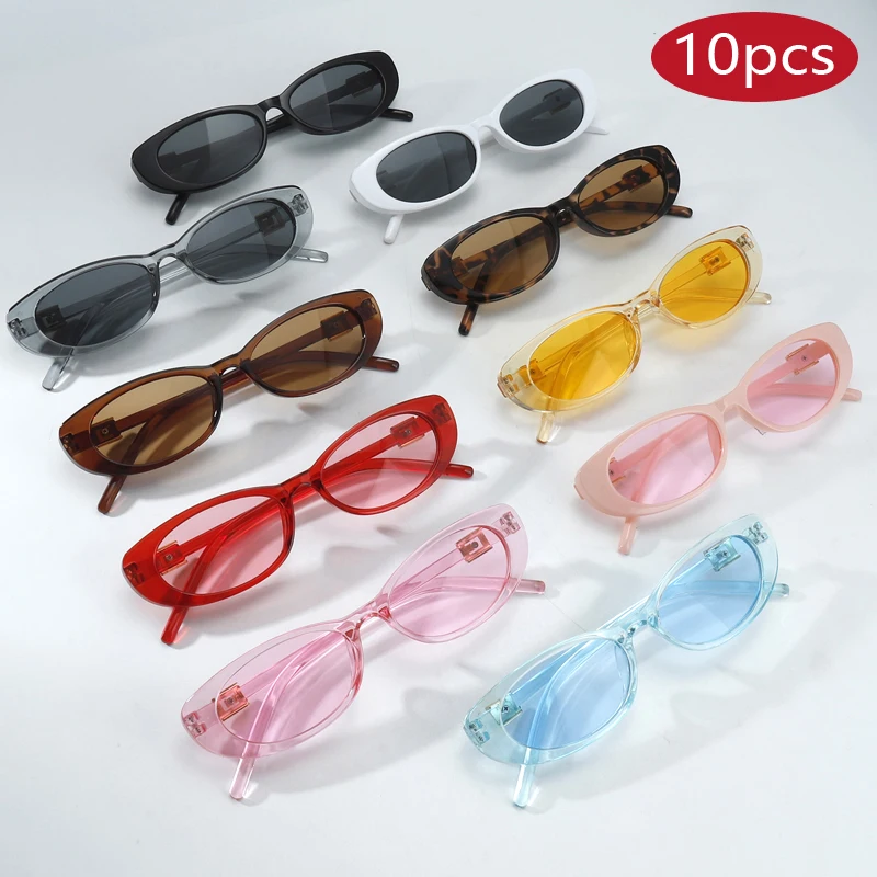 

Автомобильные солнцезащитные очки, 10 шт., модные овальные солнцезащитные очки, роскошные брендовые дизайнерские очки, модные женские повседневные очки «кошачий глаз»