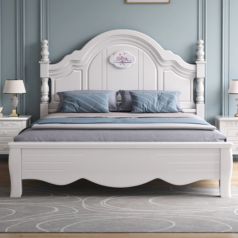 All solid wood children's bed, little girl princess bed, modern simple 1.5 meters American girl bedroom 1.2m single bed