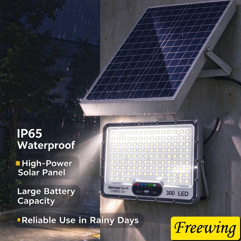 Solar Garden Lights Big Solar Panel Lamp Large Battery Outdoor Lighting Waterproof LED Solar Posts Solar Street Flood Lights