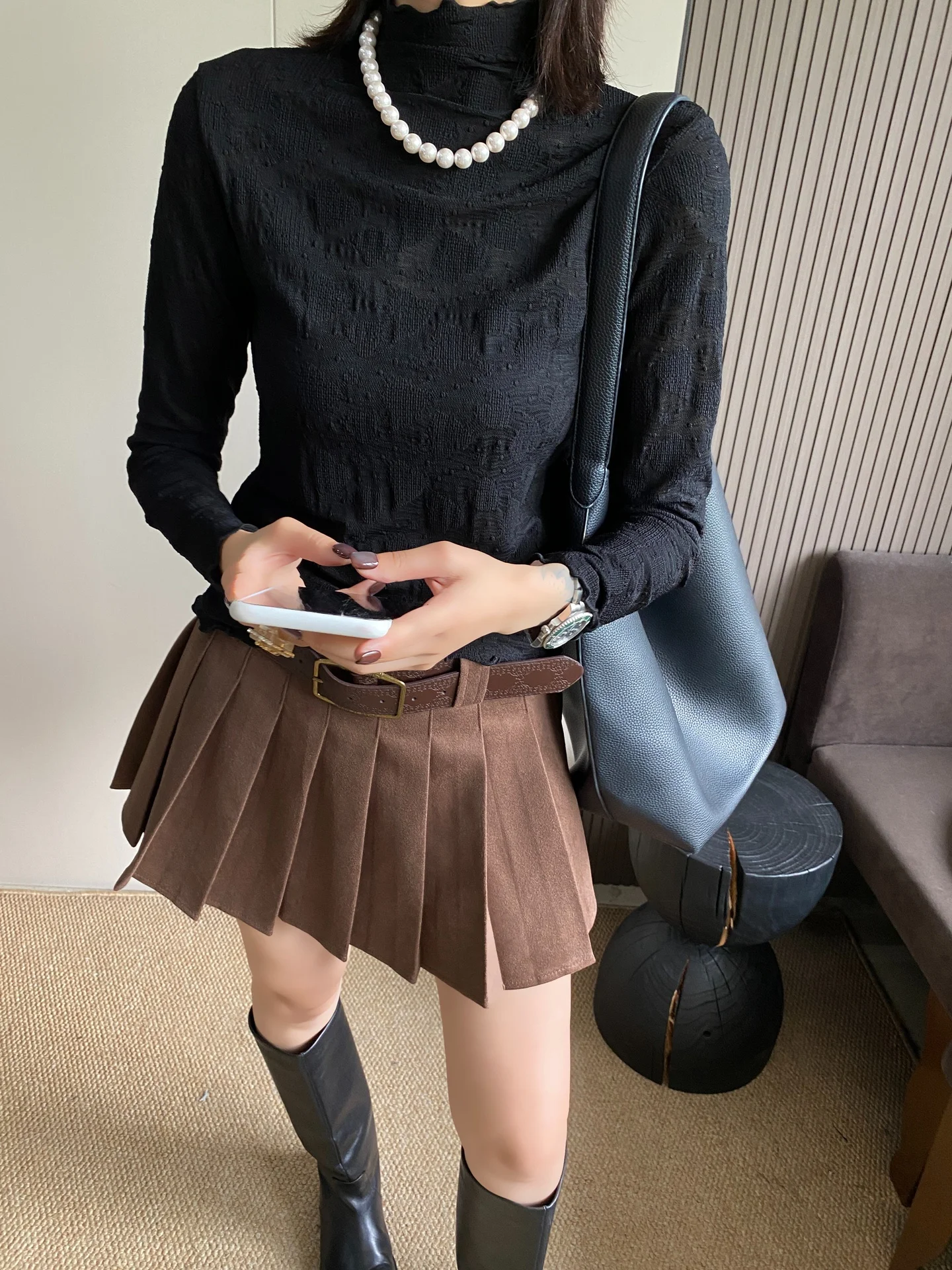 

Women's Lace Embroidered Long Sve Base irt f High Collar Slim Fit Spring Autumn New Sle Casual Faion T-irt