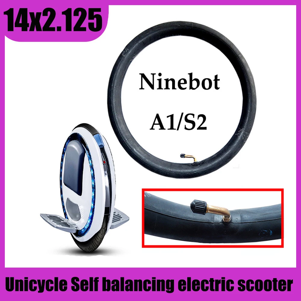 14 Inch 14x2.125 Inner Tube for Ninebot One A1 S2 Unicycle Self Balancing Single Wheel Electric Scooter Butyl Rubber Tube