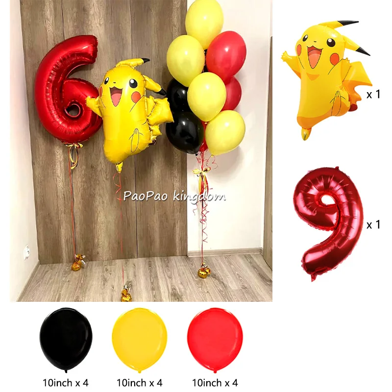 Niedliche Pikachu-Ballons Cartoon-Folienballons Geburtstagsparty-Deko-Set Kinder-Babyparty Feier-Party-Zubehör – Detail 27