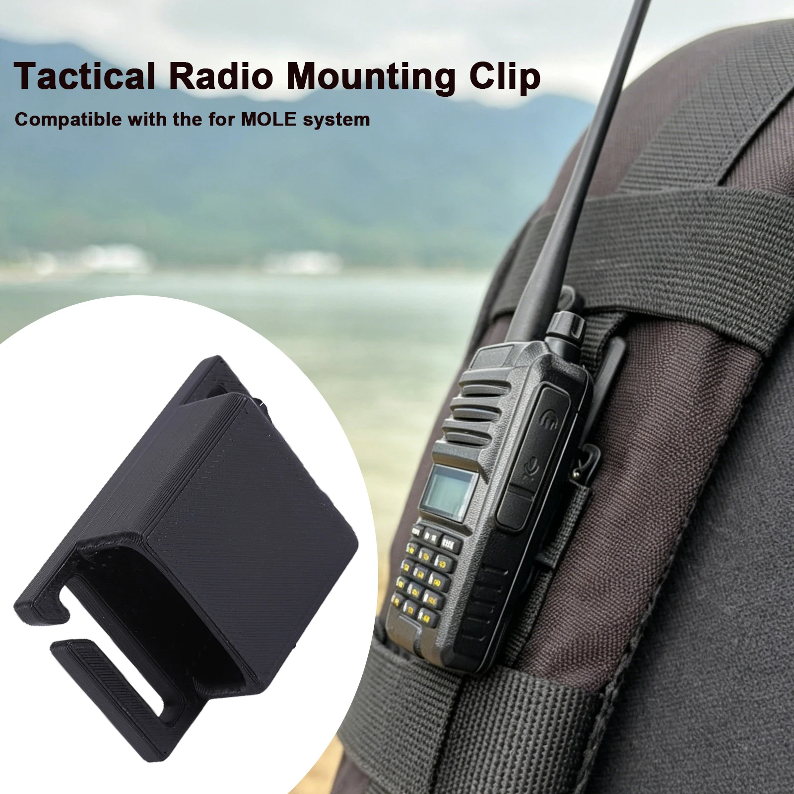 1-4Pcs Two Way Radio Mount Outdoor Walkie Talkie Clip Anti Slip Compact Radio Belt Clip Holder for Backpack PETG Hiking Camping