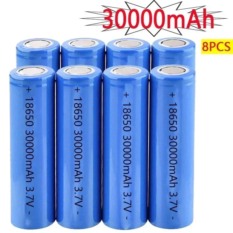 18650 3.7V 30000mAh Rechargeable Battery Lithium Batteries Li-ion Bateria for LED Flashlight Headlight 8/12/16/20pcs