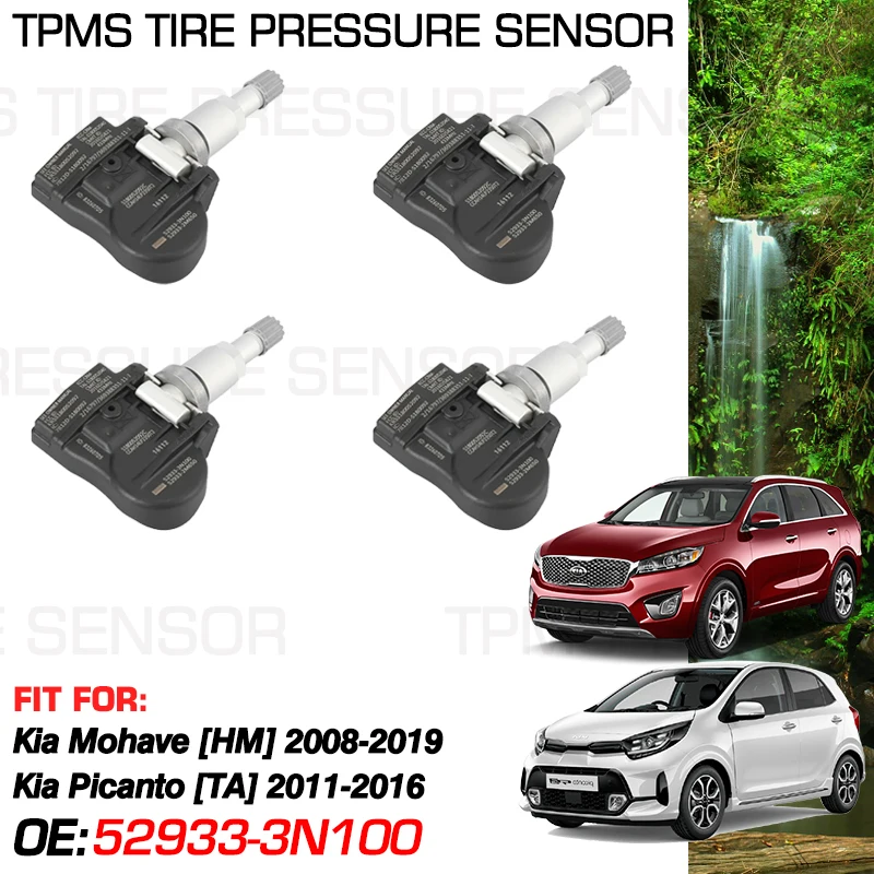 

For Kia Mohave HM 2008-2019 Kia Picanto TA Morning 2011-2016 433 MHz Tire Pressure Monitor 52933-3N100 52933-2M600 52933-B1100