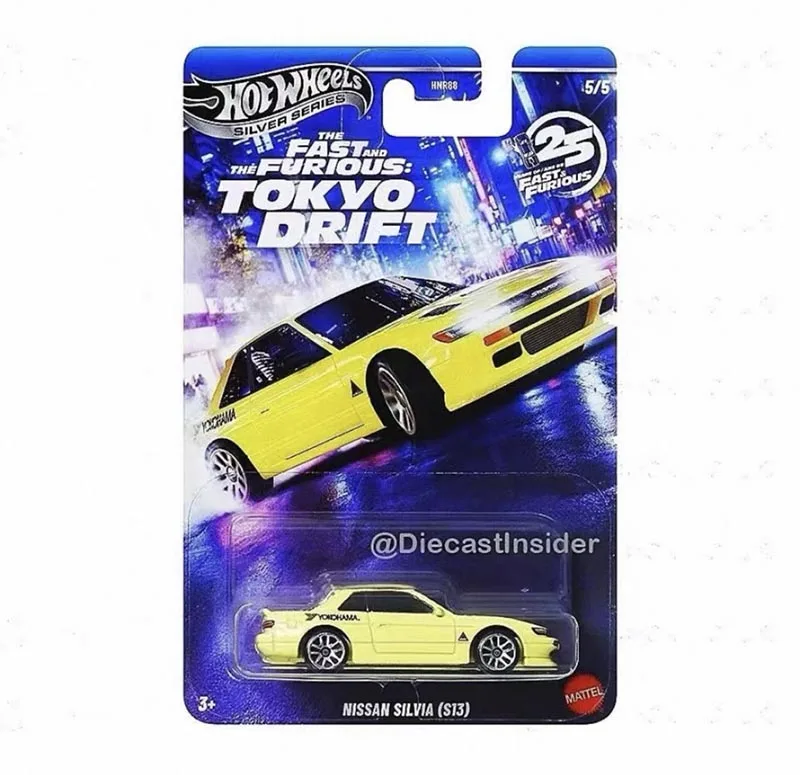 

Hot Wheels Cars 9C6M NISSAN SILVIA S13 Decades of Fast and Furious Металлическая литая модель игрушечного транспортного средства