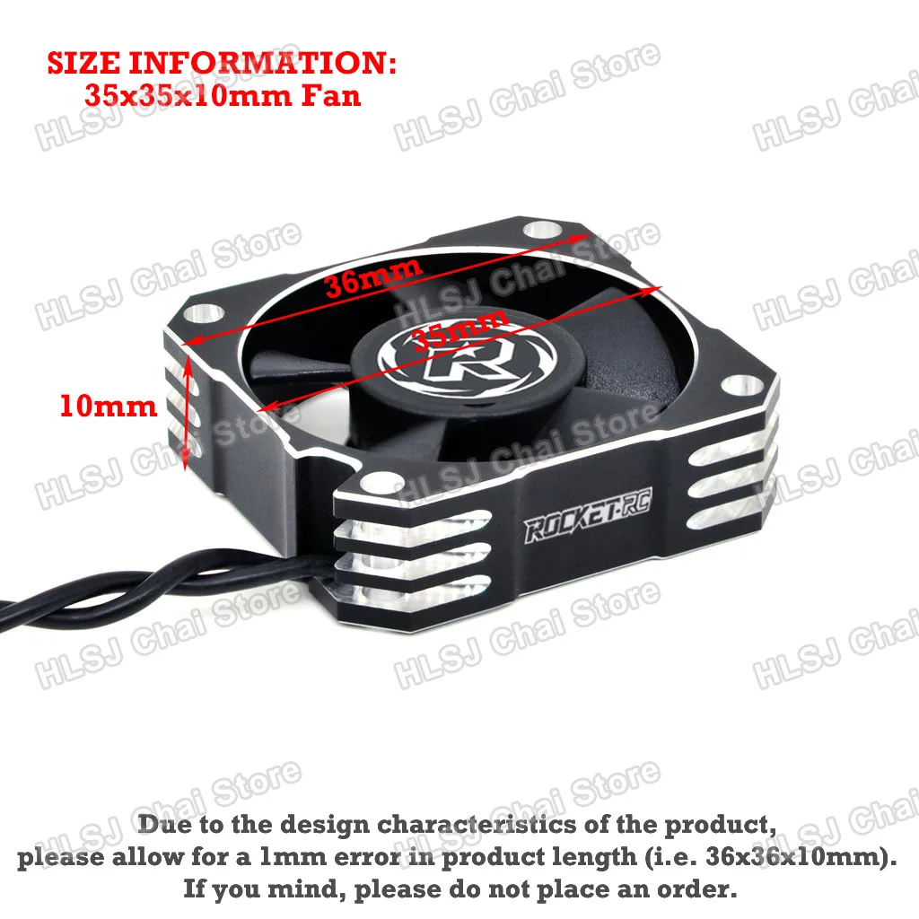 Surpasshobby Rocket-RC 25mm 30mm 35mm 40mm 50mm Metall Lüfter für RC Auto Motor ESC Wärmeableitung Silber Schwarz – Detail 7