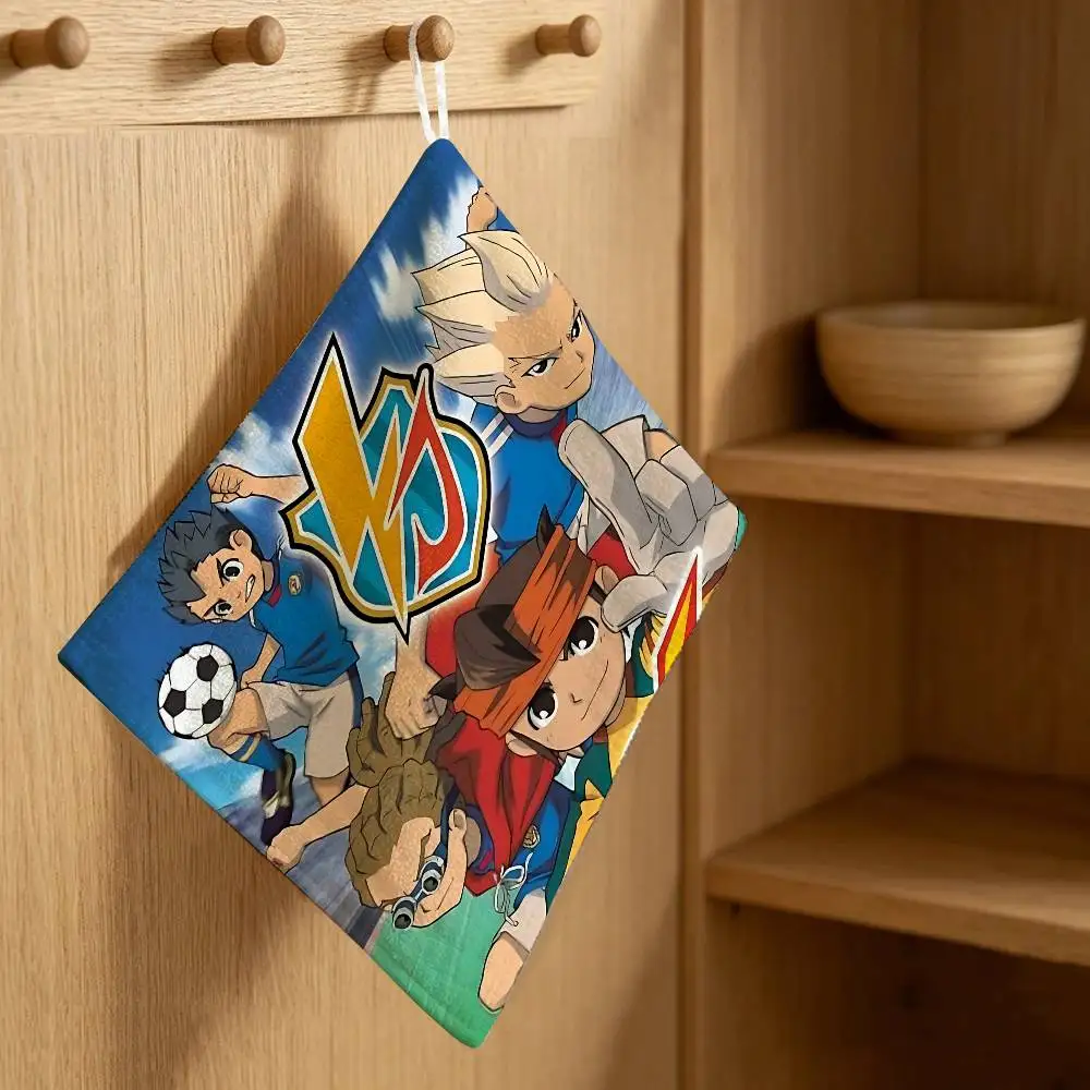 Inazuma E-Eleven Polyester Cotton Hand Wiping Towel with Hanging Loop, Lightweight for Home and Commercial Use