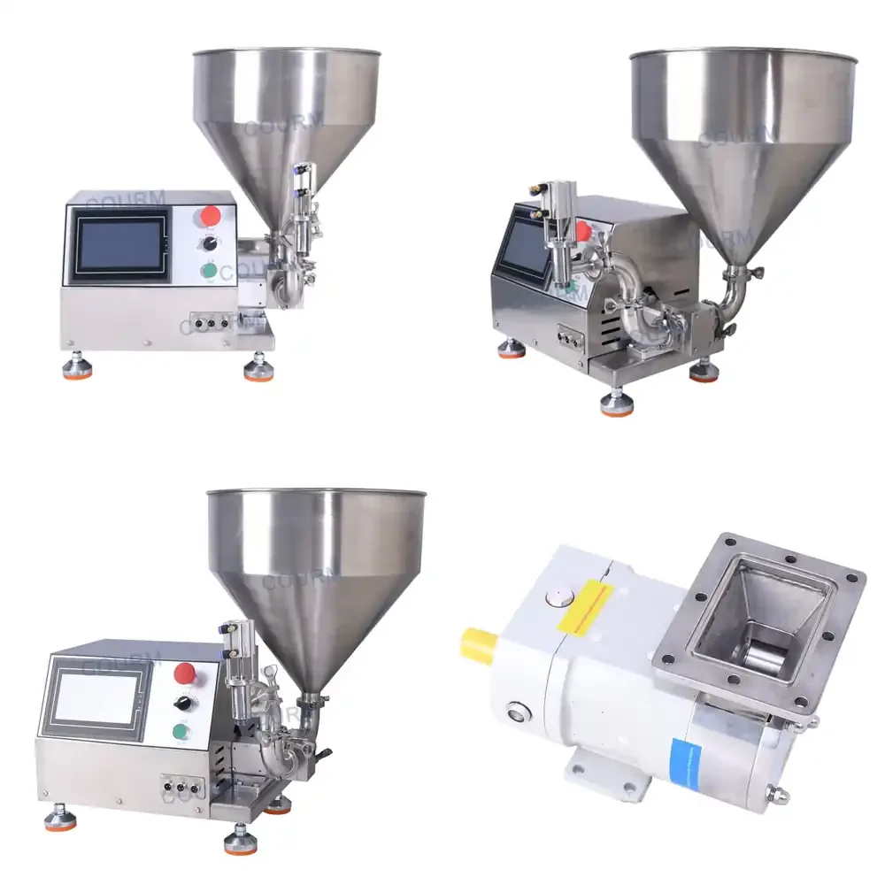 Máquina de llenado semiautomática con bomba de rotor para crema de oliva granulada, brillo labial, pasta y mantequilla corporal, de 100 ml a 1 litro