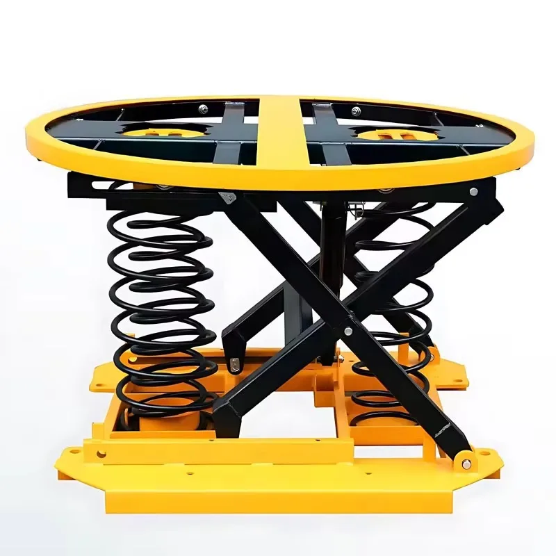 Fixed electric rotating circular lifting platform 1 ton automatic hydraulic spring lifting stage