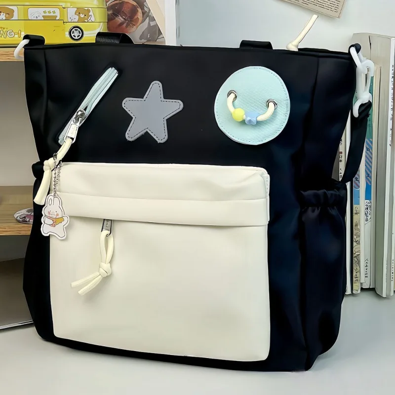 Stylish Shoulder Handbag,Women's Large Capacity Work Tote Bag Cross-Body,Shoulder Bag Nylon Ladies Messenger Bag For Commute