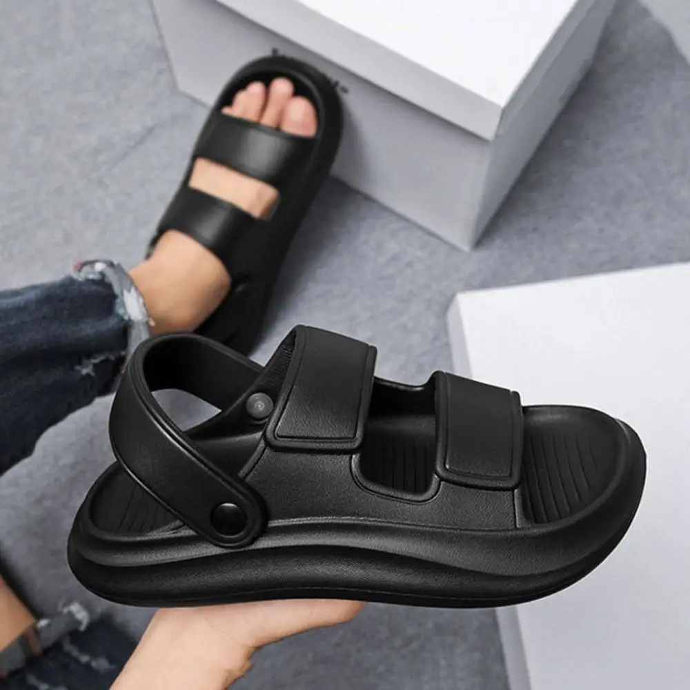 

Casual Anti Slip EVA Flats Slippers Open-toe Beachwear Platform Slides Sandals Anti Odor Shoes Slippers for Men Bathroom