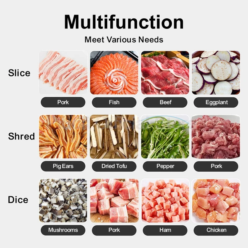 ماكينة تقطيع اللحوم التجارية من الفولاذ المقاوم للصدأ ماكينة تقطيع الطعام الكهربائية اللحوم والخضروات ماكينة مفرمة اللحم وتجهيز الأغذية