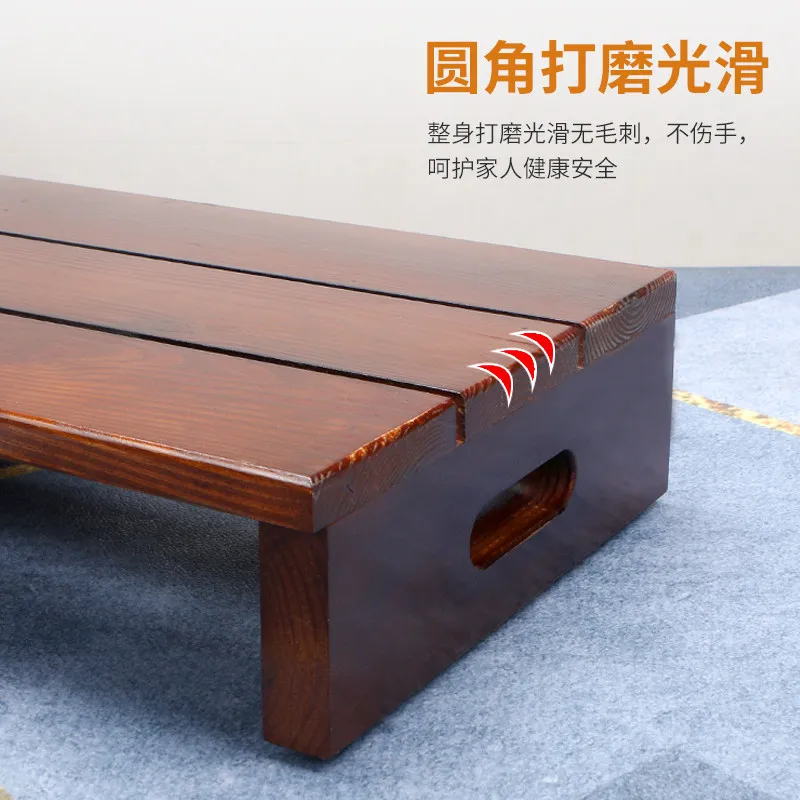 Solid Wood Step Heightening Foot Stool, Pedal Platform for Laundry Sink Household Foot Rest Step Stool Anti Slip Stable Base