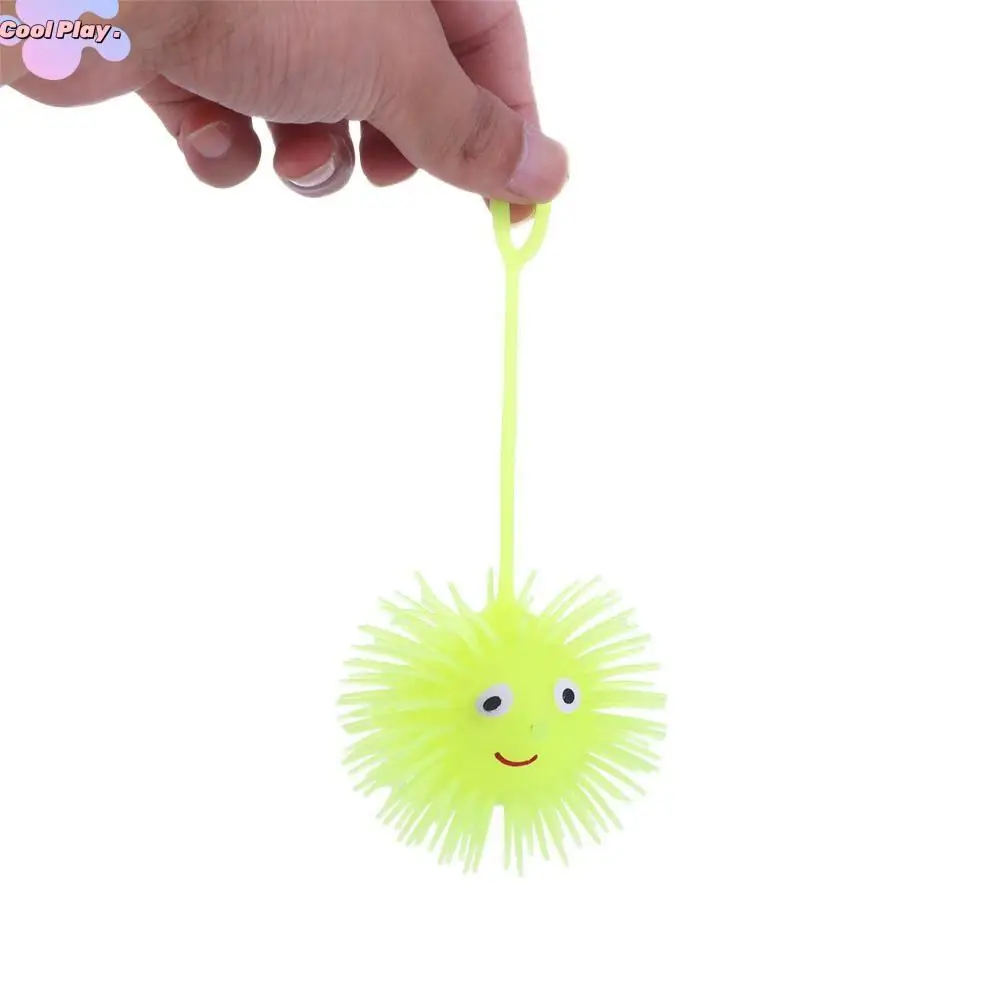 1PC ยางของเล่นเด็กผู้ใหญ่สีสุ่มเด็กของขวัญ Vent Ball ผมเรืองแสงแฟลช Ball LED Light Up ของเล่นยืดหยุ่น Glow Hair Ball