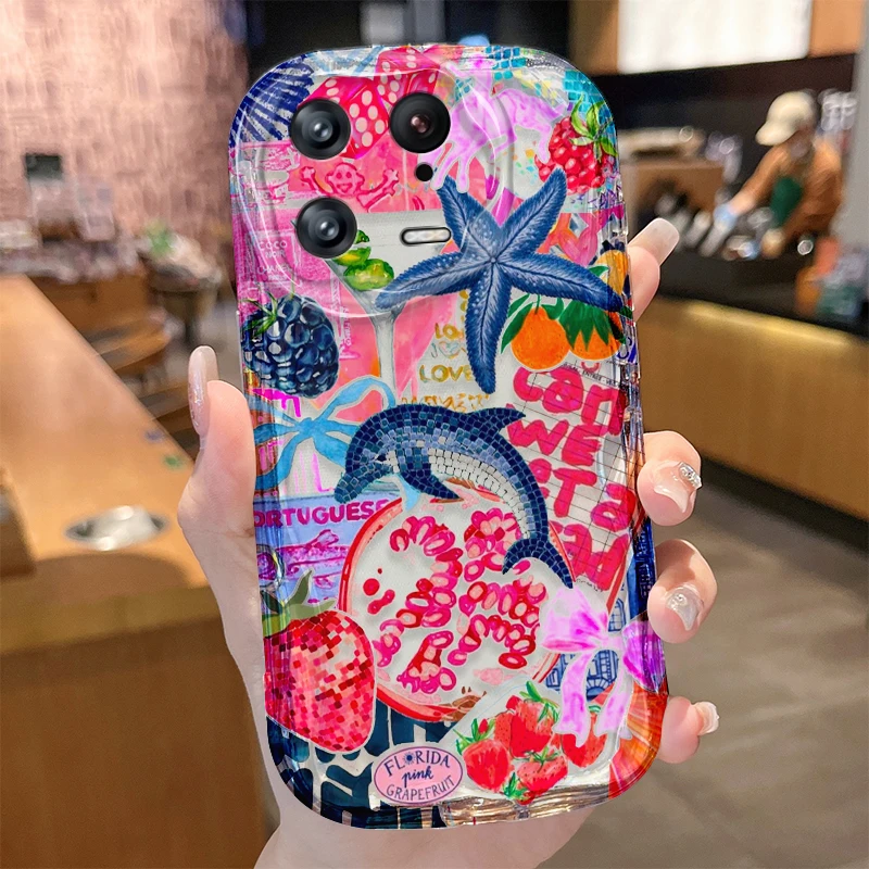 Funda de onda de fondo marino para Xiaomi Mi 15 14 Ultra 14T 13 Lite 12 Pro 12S 12X 11i 5G POCO X7 X6 X5 X4 GT X3 NFC F6 F5 F3 M6 Plus