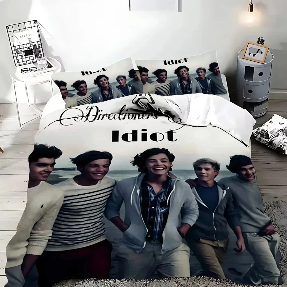 One-Direction Rock Bedding Set United Kingdom Rock Band Duvet Cover Pillowcase Bedroom Decoration Gift Single Double Size