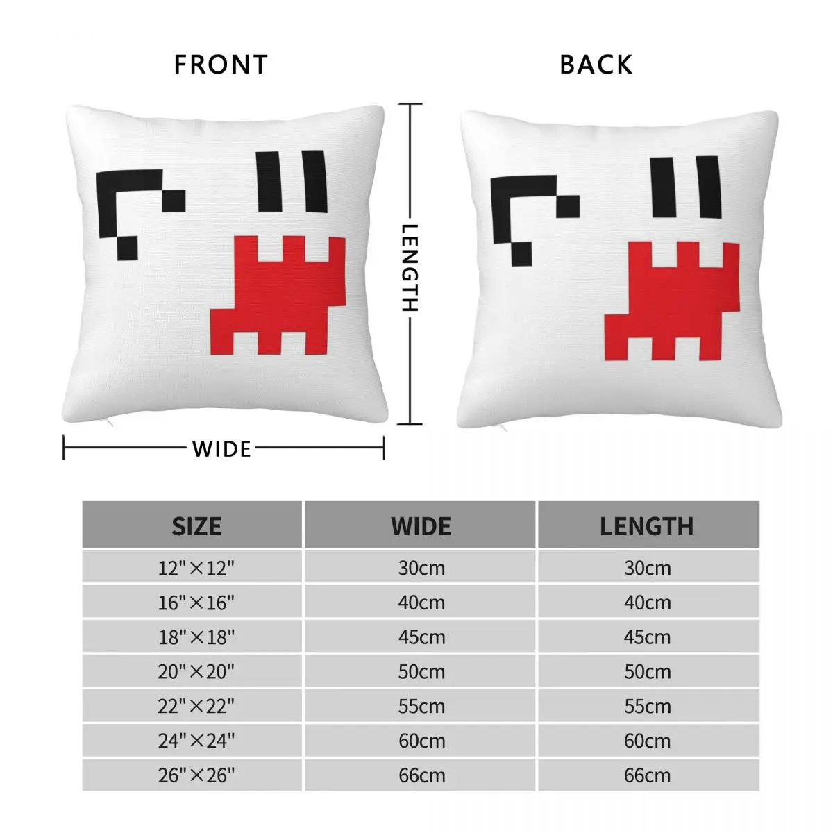 8 Bit Pixel Ghost Square Pillowcase Polyester Linen Velvet Creative Zip Decorative Sofa Seater Cushion Cover Wholesale 45x45