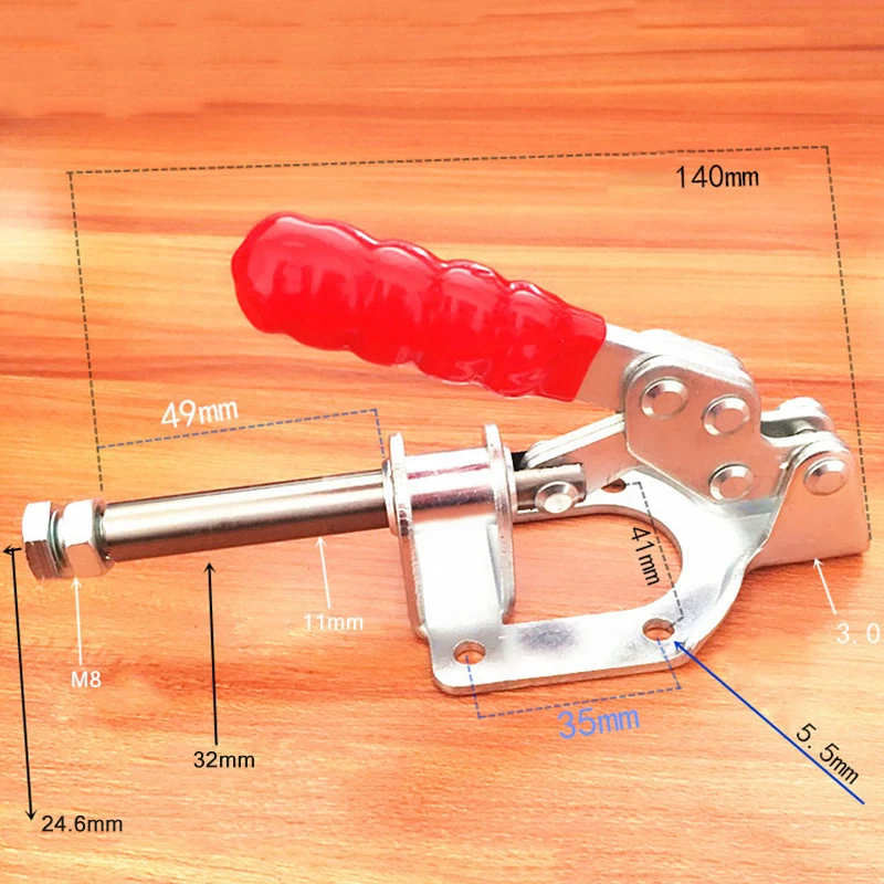 Imagem -05 - Toggle Clamp tipo Vertical e Horizontal Clipe de Liberação Rápida Ferramenta Manual para Madeira Empurrar e Puxar 1pc Gh302-fm