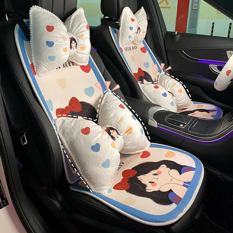 

Cartoon Cute Girl New High Quality Plush Winter Plush Universal Protective Car Seat Cushion Cover