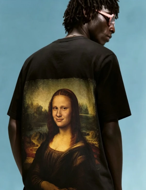 2026 model of the new neutral style round-neck short-sleeved T-shirt, featuring retro classic painting patterns, loose T-shirt
