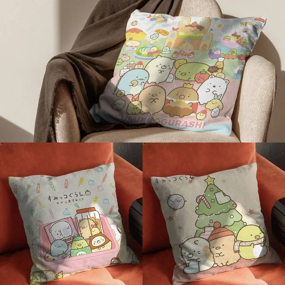 

Cute S-Sumikko G-GurashiPillowcase For Car Pillows 60x60 Cushions Luxury Double Sided Cover Home And Decoration Sofa 30x30