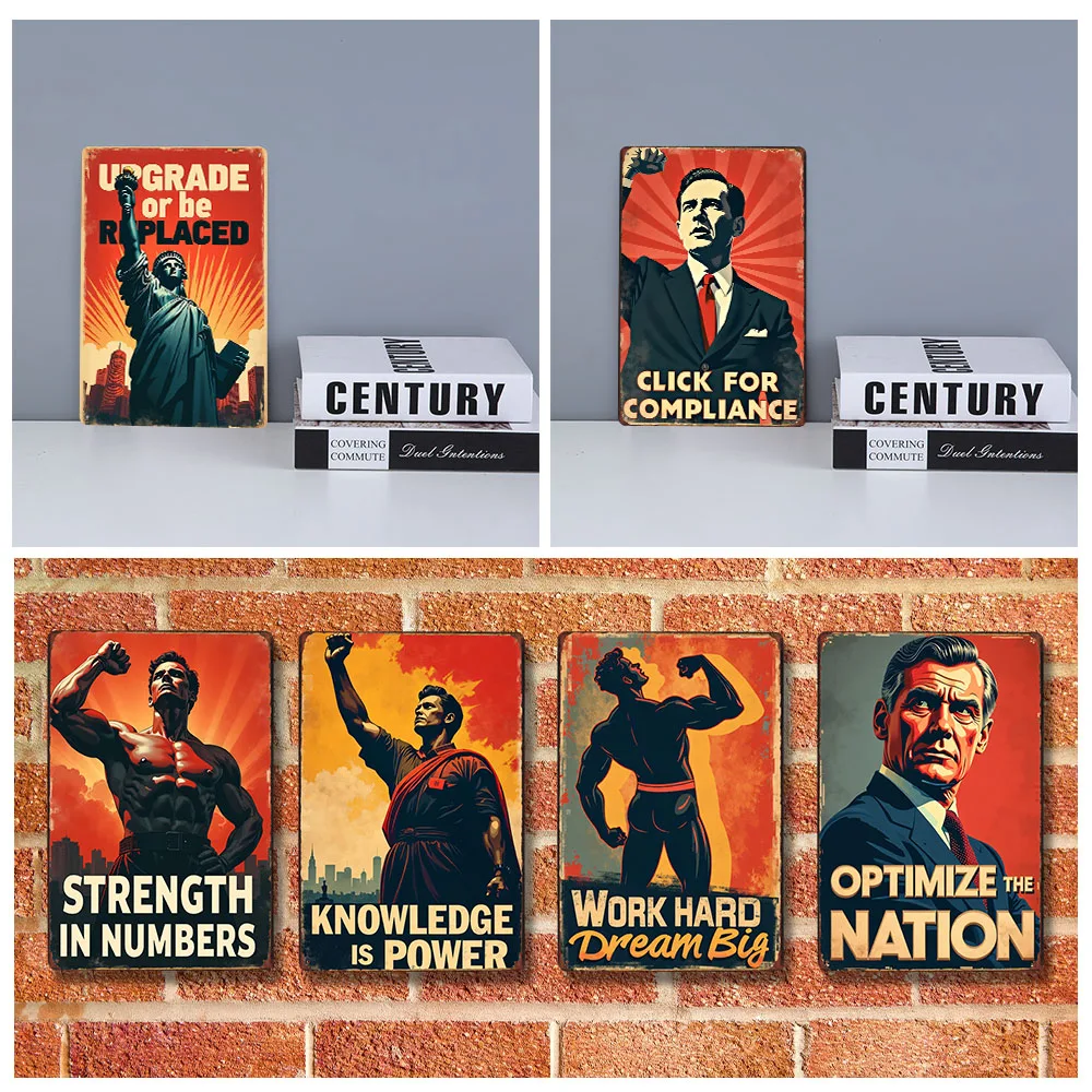 شعارات روح الدعابة خمر معدن القصدير جدار ديكور فني غرفة المعيشة الرجعية المشارك غرفة نوم مكتب الصالة الرياضية الديكور