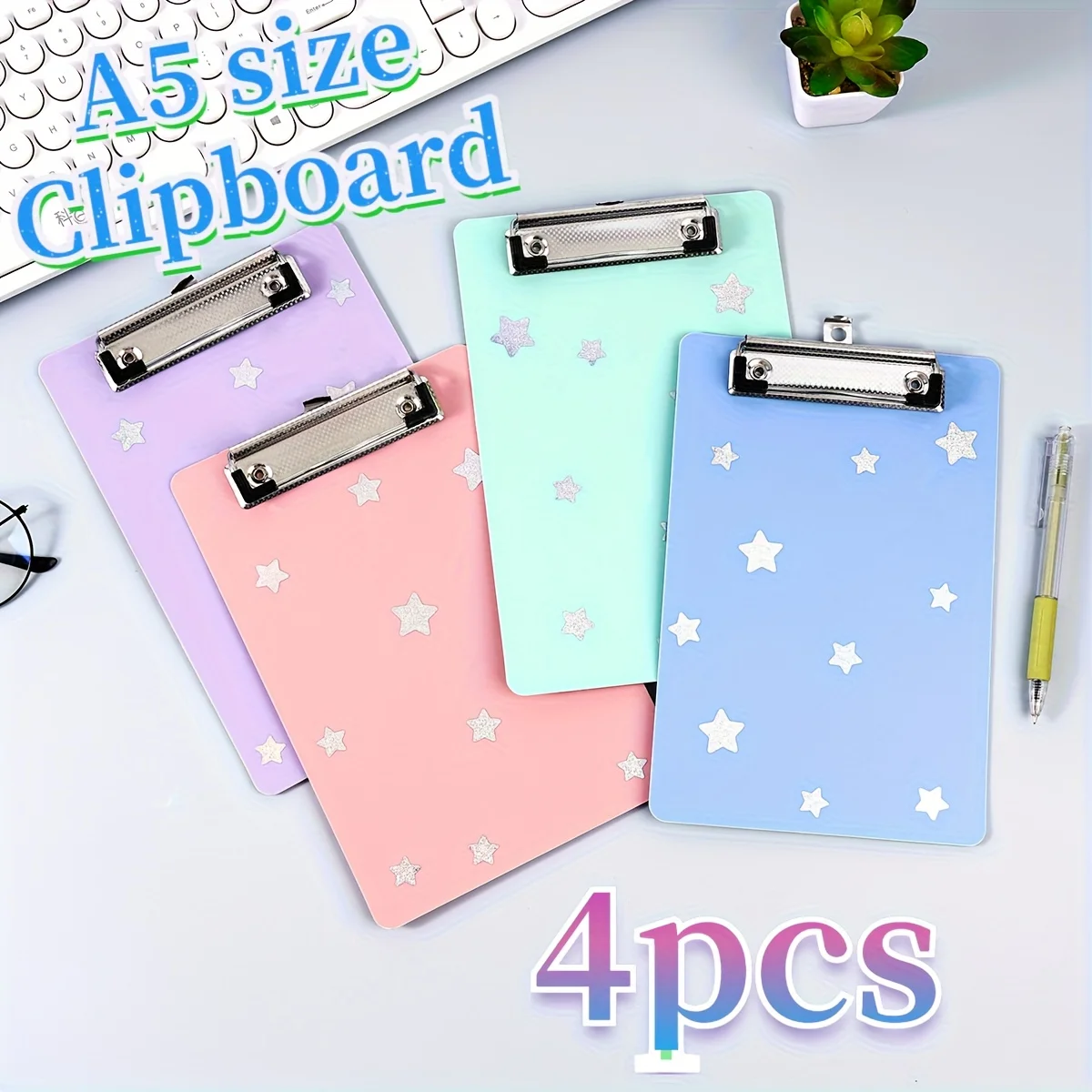 حجم A5 - حافظة 8.66 بوصة × 5.91 بوصة مع مفكرة نجمة لامعة رقيقة، لوحة كتابة ملونة من Morandi لطلب المطاعم