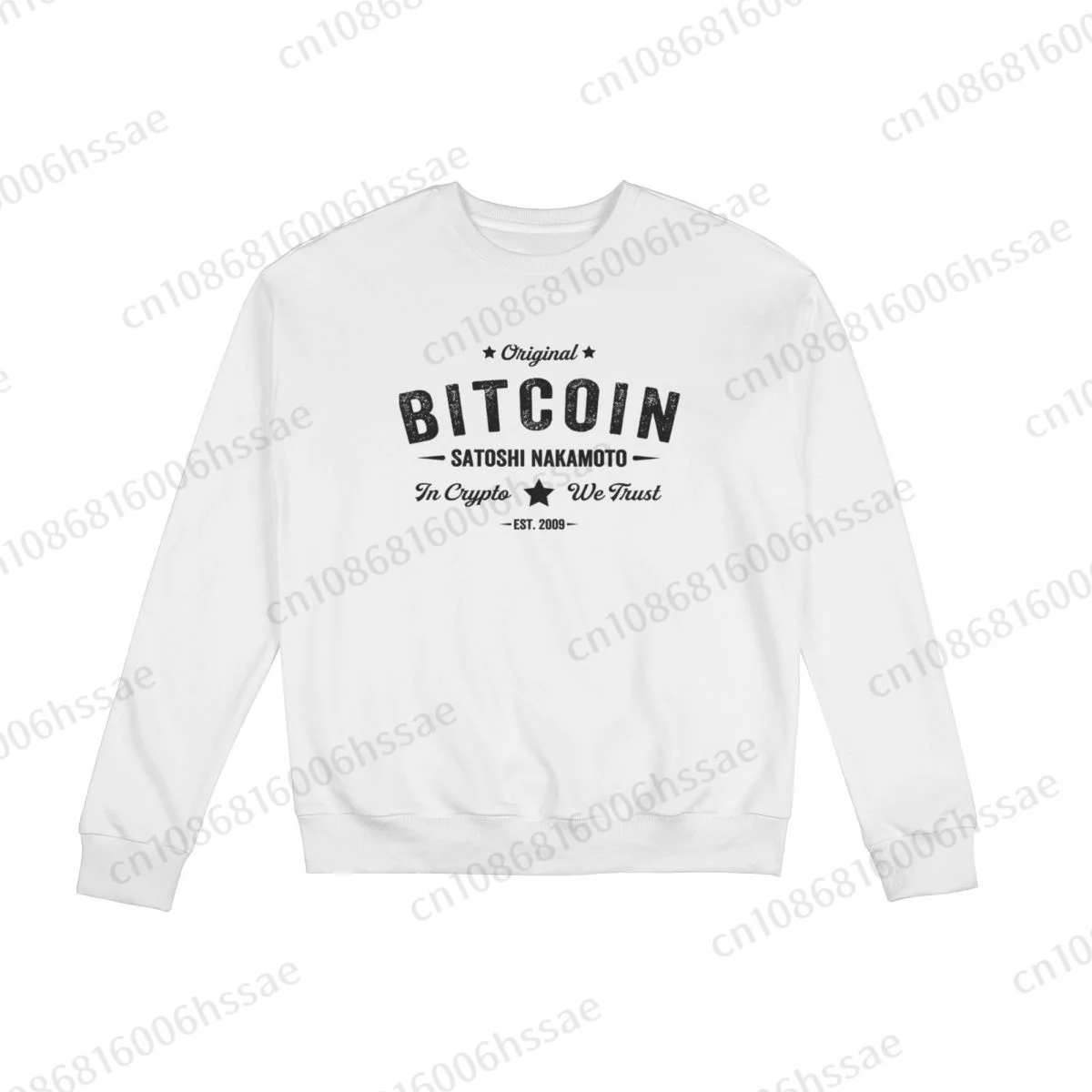 Bitcoin Satoshi Nakamoto In Crypto We Trust Men Woman Fall Winter Sweatshirt Round Neck Long Sleeve Length Casual Top