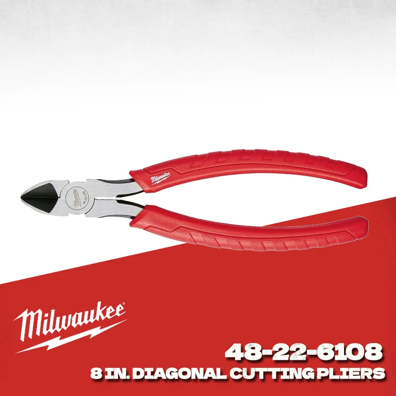 

Milwaukee 48-22-6108 8 дюймов, диагональные кусачки с удобной рукояткой, карбидный край железа, аксессуары для ручных инструментов промышленного класса