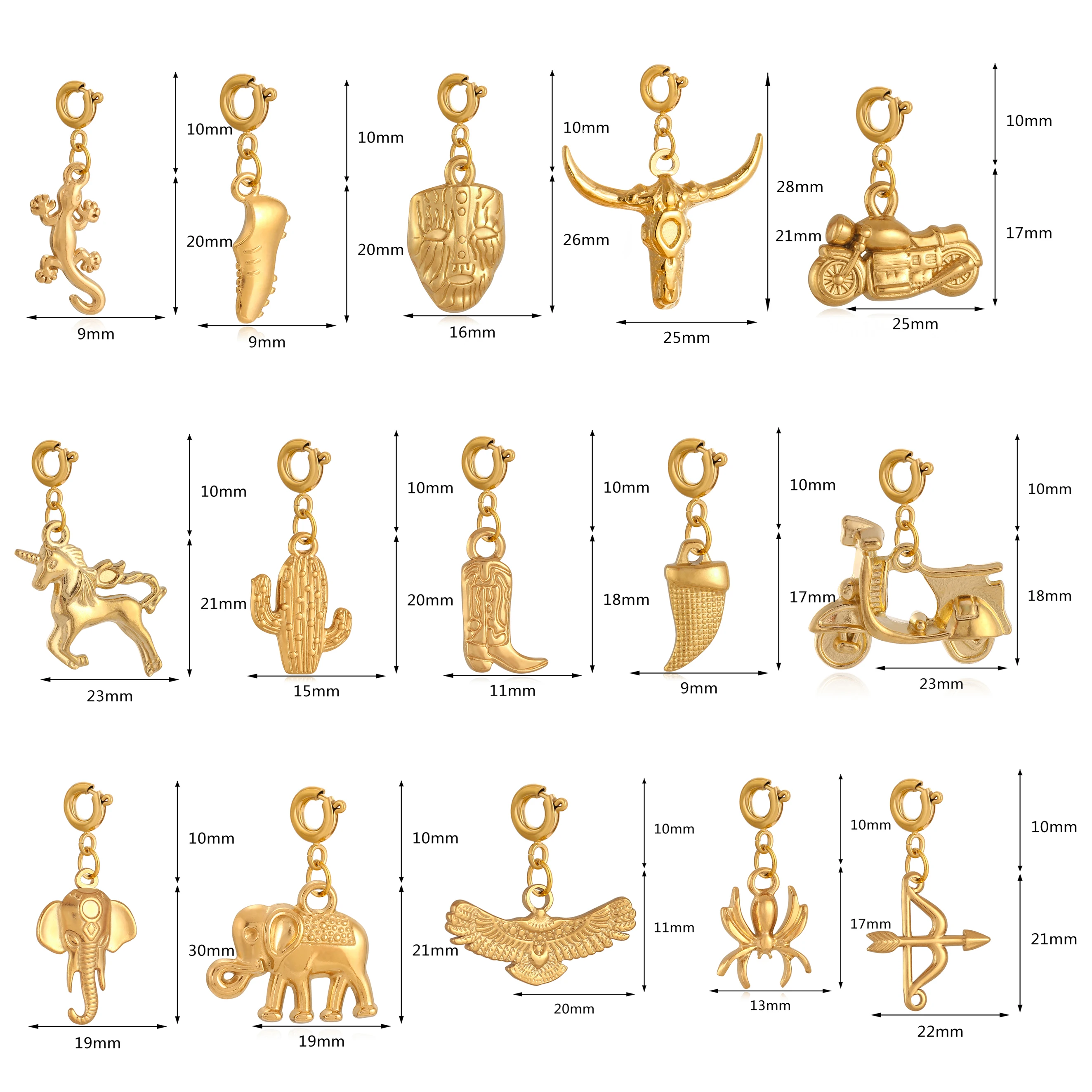 Western Cowboy Cowgirl Charms Boot/Horse/Cactus/Motorcycle Pendants for Necklace Earring Bracelet Jewelry Making DIY Gifts Craft