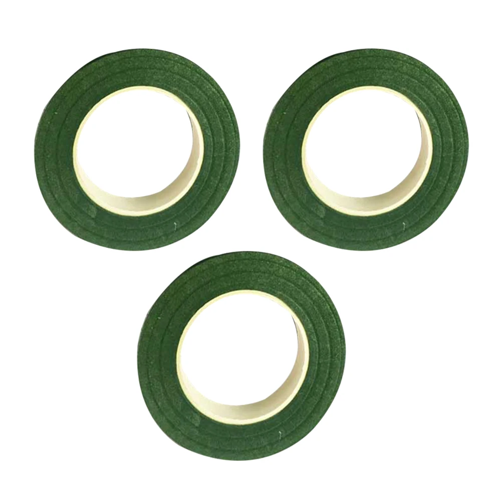 

3 Rolls 27M Floral Tape Flower Tape Floral Stem Wrapping Packing Tape Bouquet DIY Decor Tape (Green)