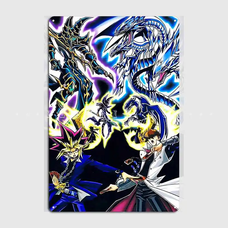 Yugioh Anime Cartoons Metal Plaque Poster Club Home Party Designing Garage Decoration Tin Sign Poster