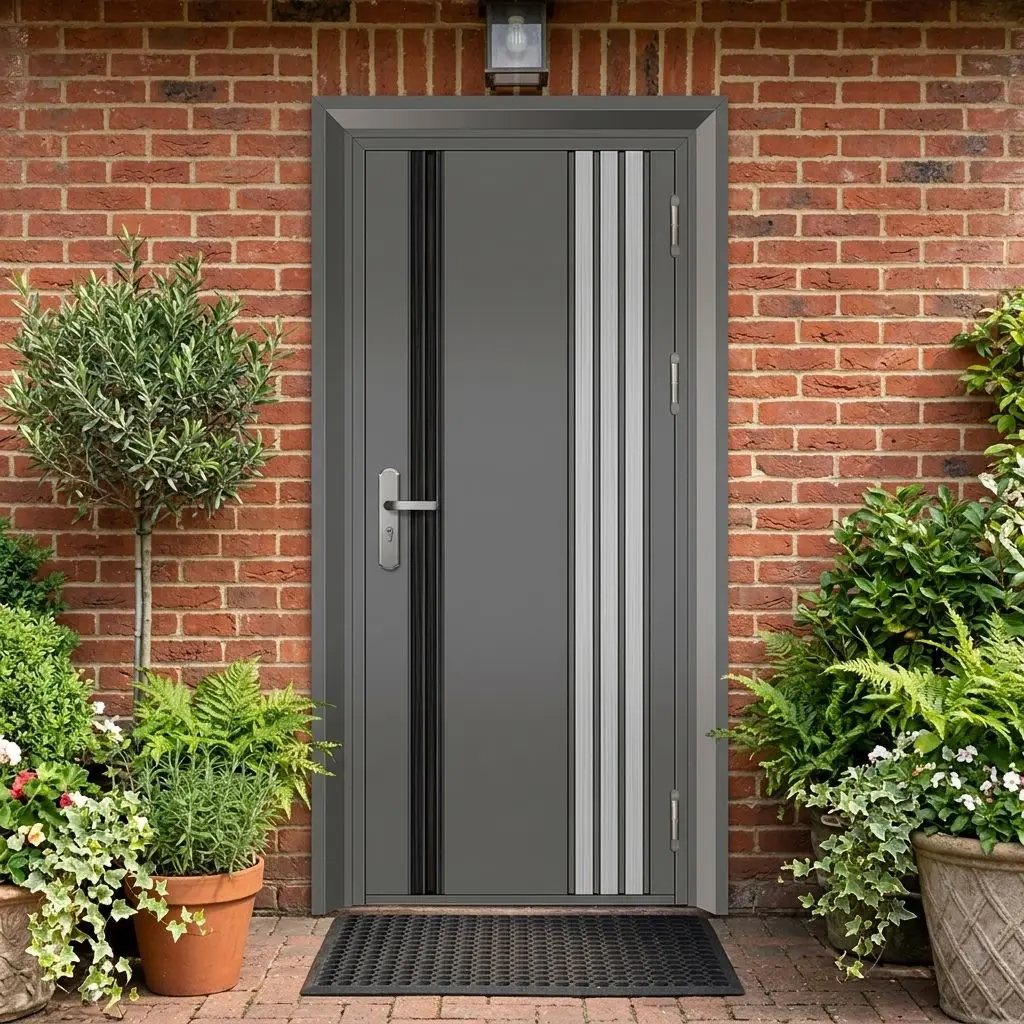 Surface Rust Proof Household Finished Entrance Door Bulletproof Aluminum Alloy Hinged Door Finely Designed Affordable Front Door